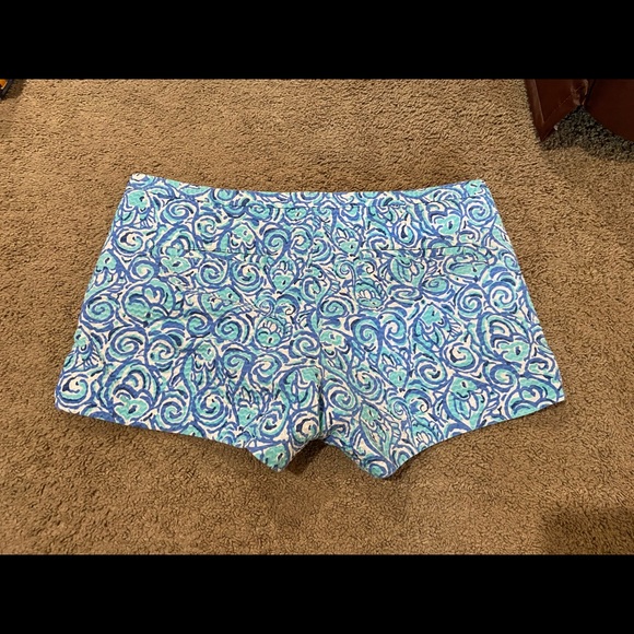 Lilly Pulitzer Adie Short Chasing Tail Blue Women’s Size 12 Pockets 3.5” Inseam - Picture 5 of 13